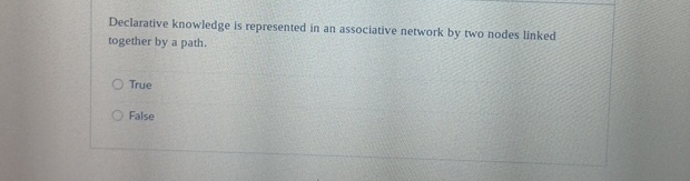  Declarative knowledge is represented in an associative network by two nodes