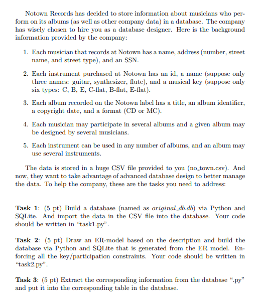  Task 4: (5 pt) The company asks you to implement a