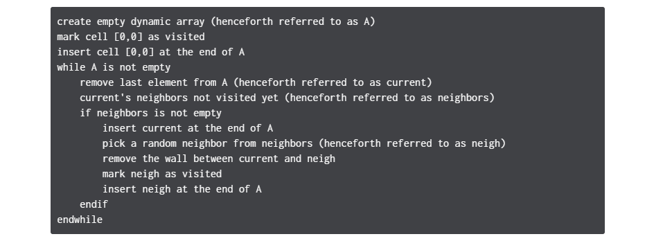 of rows and columns and a random seed generator. The file format