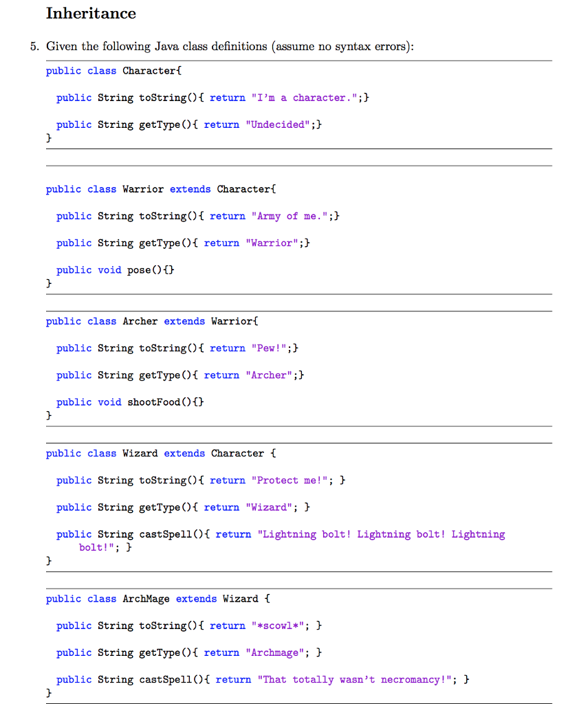 the answers as much as possible. Code Analysis 1. (2 points) Given