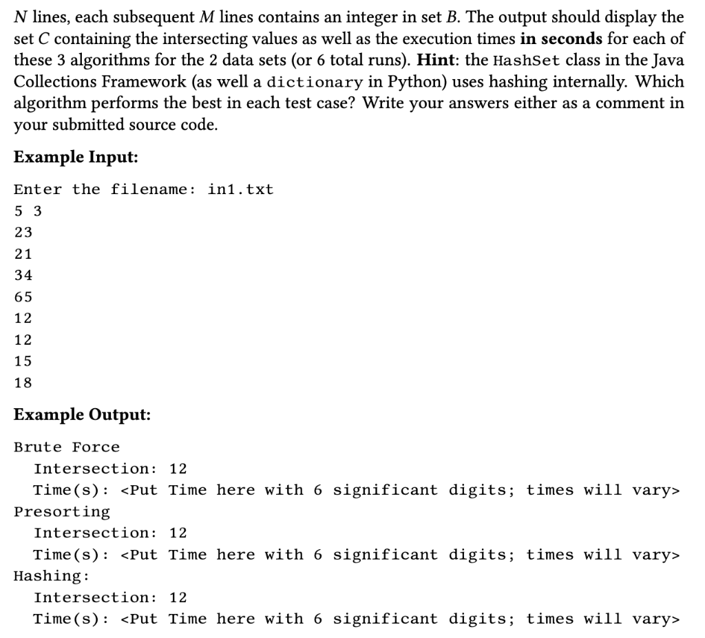 be two sets of integers, 1xi1000. Consider the problem of finding their
