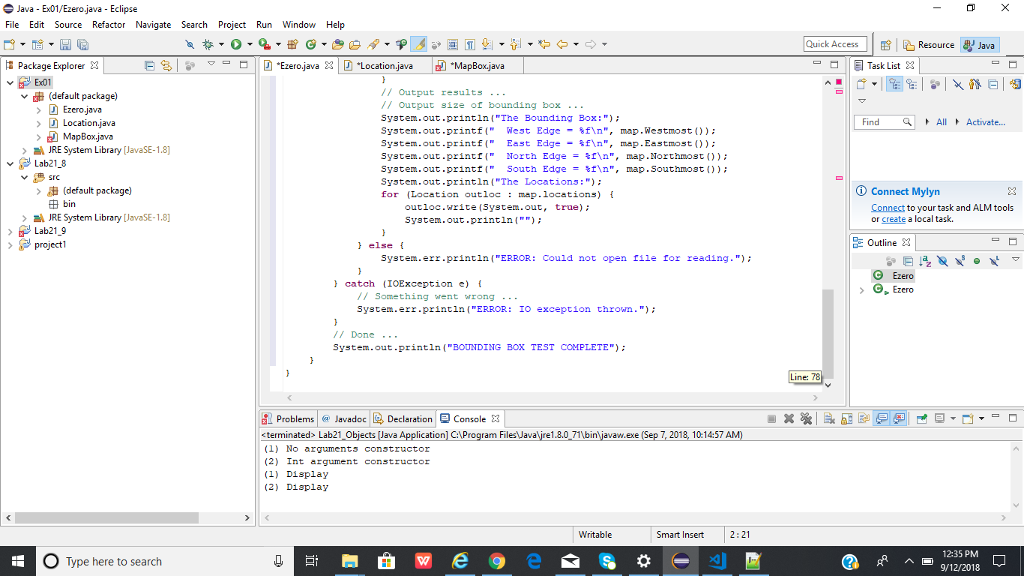 Explorer E -D D *Ezero.java 2:3 | D "Location.java D *MapBox.java -
