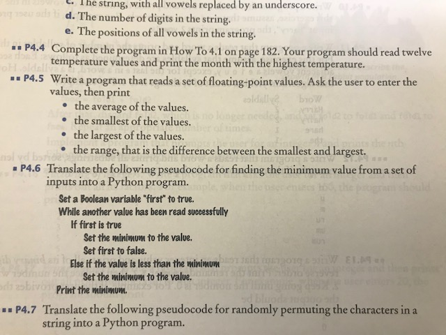 Can you write out the program for the solution to P4.6? L