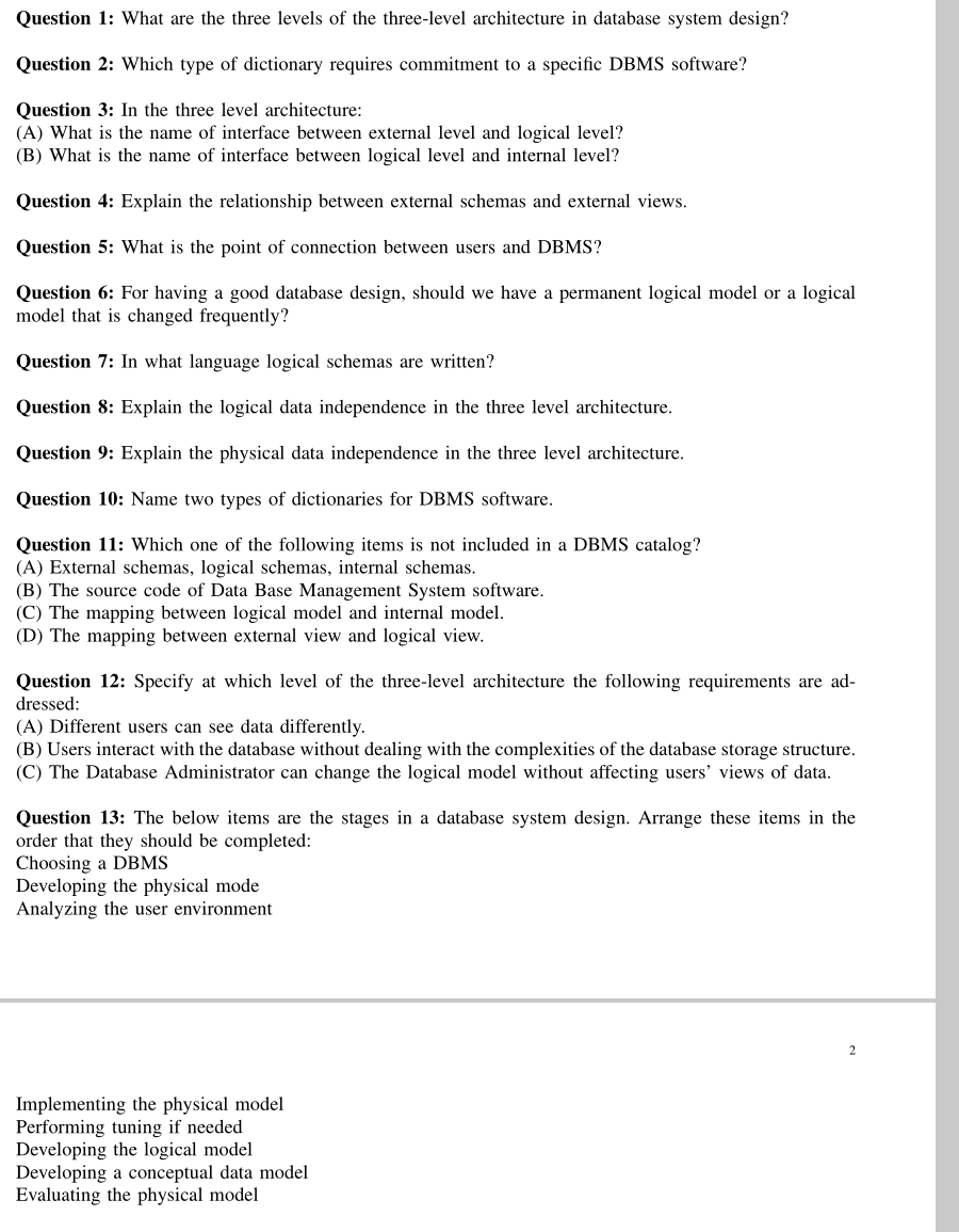  Question 2: Which type of dictionary requires commitment to a specific