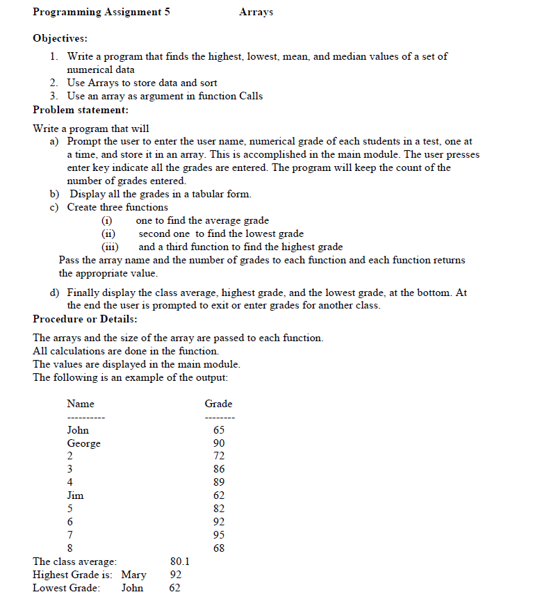  C++ Assignment, please explain code using comments. Thank you. Programming Assignment!5