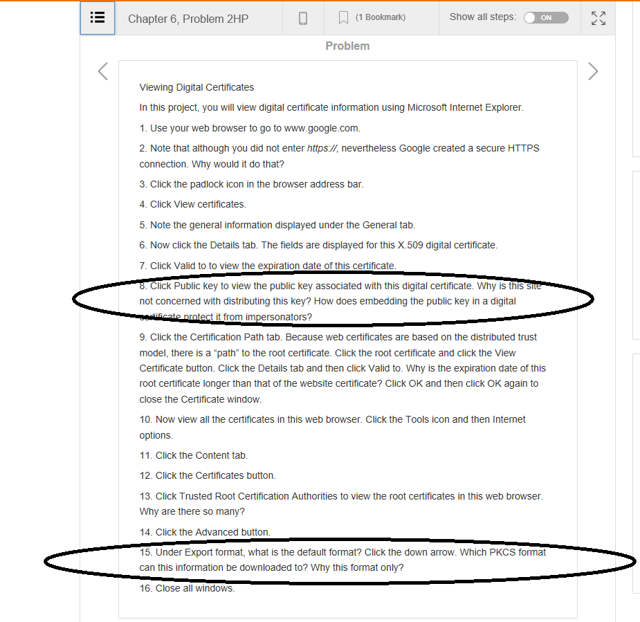  Chapter 6, Problem 2HP (1 Bookmark) Show all steps ON Problem