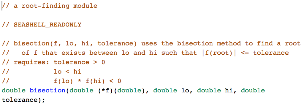 root of an arbitrary function f (the root of a function f