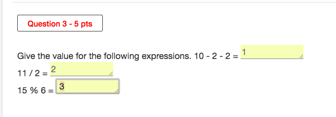 three question regadring Java 1- 2- 3- Question 3- 5 pts Give
