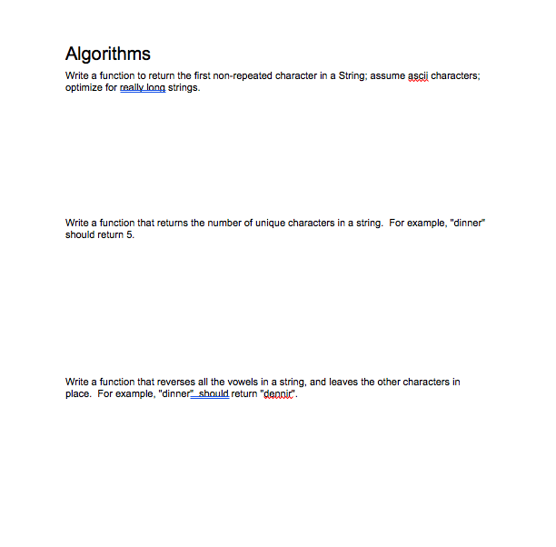 Java Algorithm:s Write a function to return the first non-repeated character in
