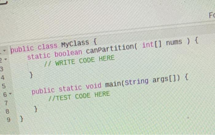 get the output starter code Create a function named canPartition that receives
