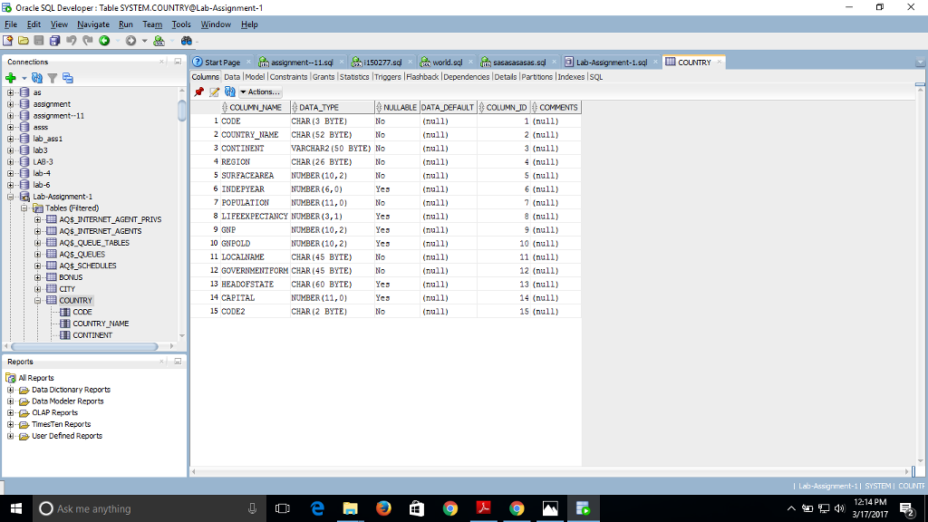 THE TABLES. Q-Display countries code and name which have more than 2