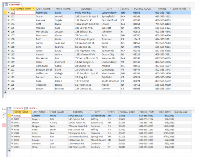 QUESTION 1 Write the SQL command to list all rows and columns