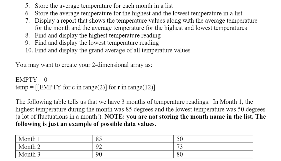 a brief description of the program at the beginning of your file