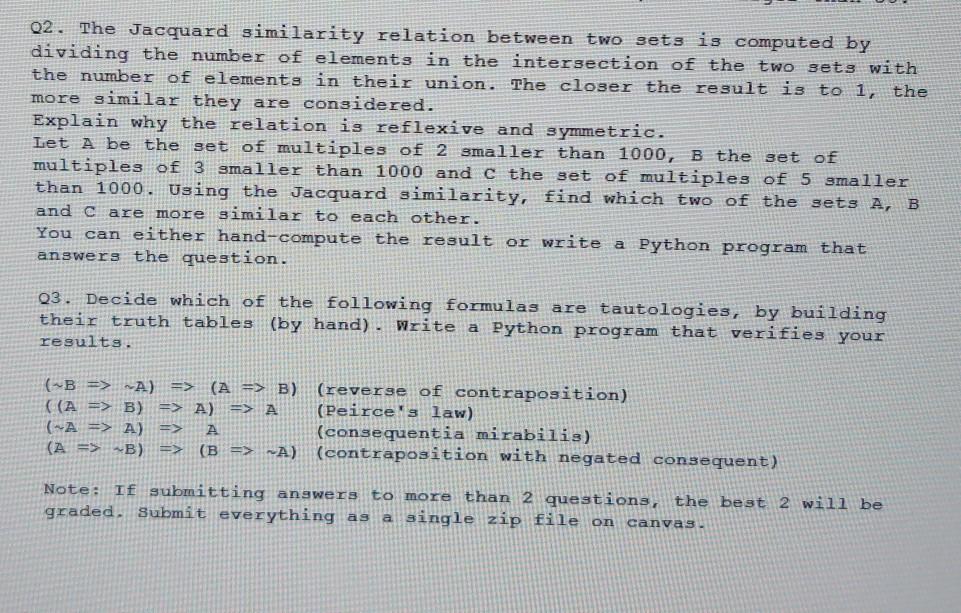  02. The Jacquard similarity relation between two gets is computed by