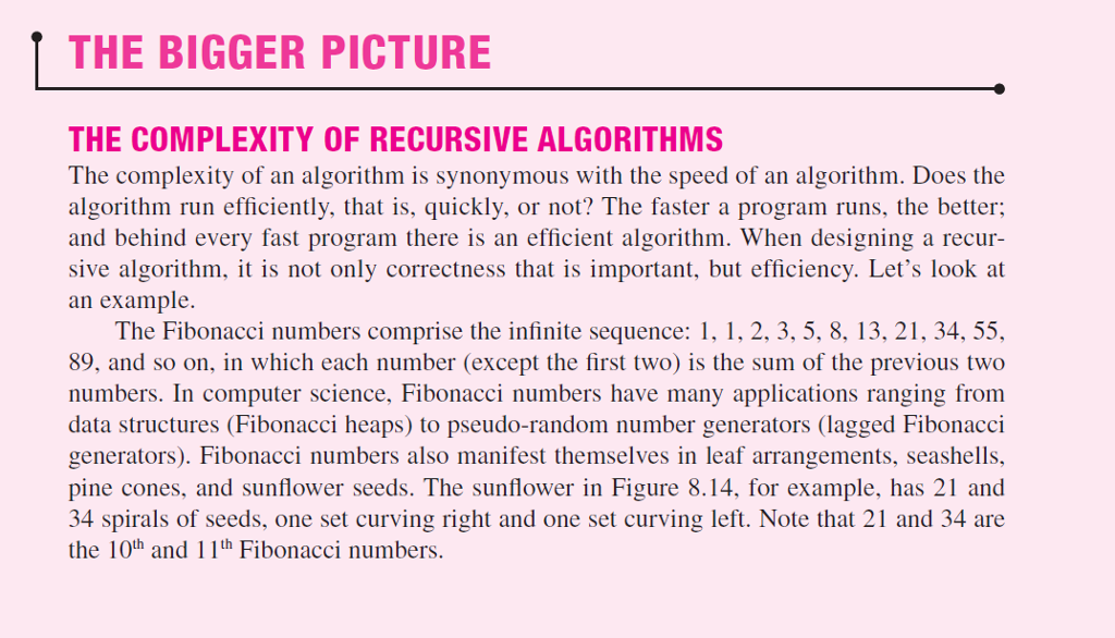 Problem Statement Read and understand The Bigger Picture section on page 337