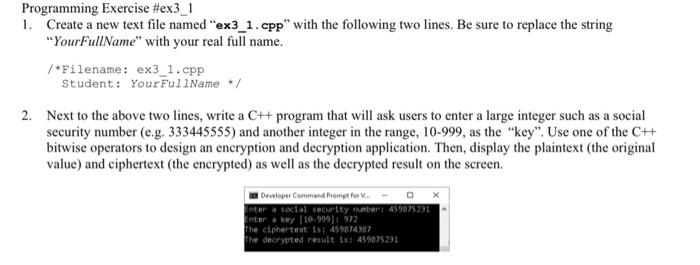  Programming Exercise #ex3_1 1. Create a new text file named "ex3_1.cpp"