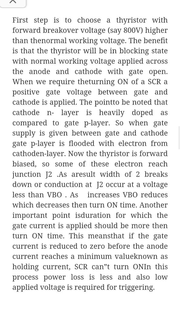 high value of changing current maydamage the SCR. SO SCR may be