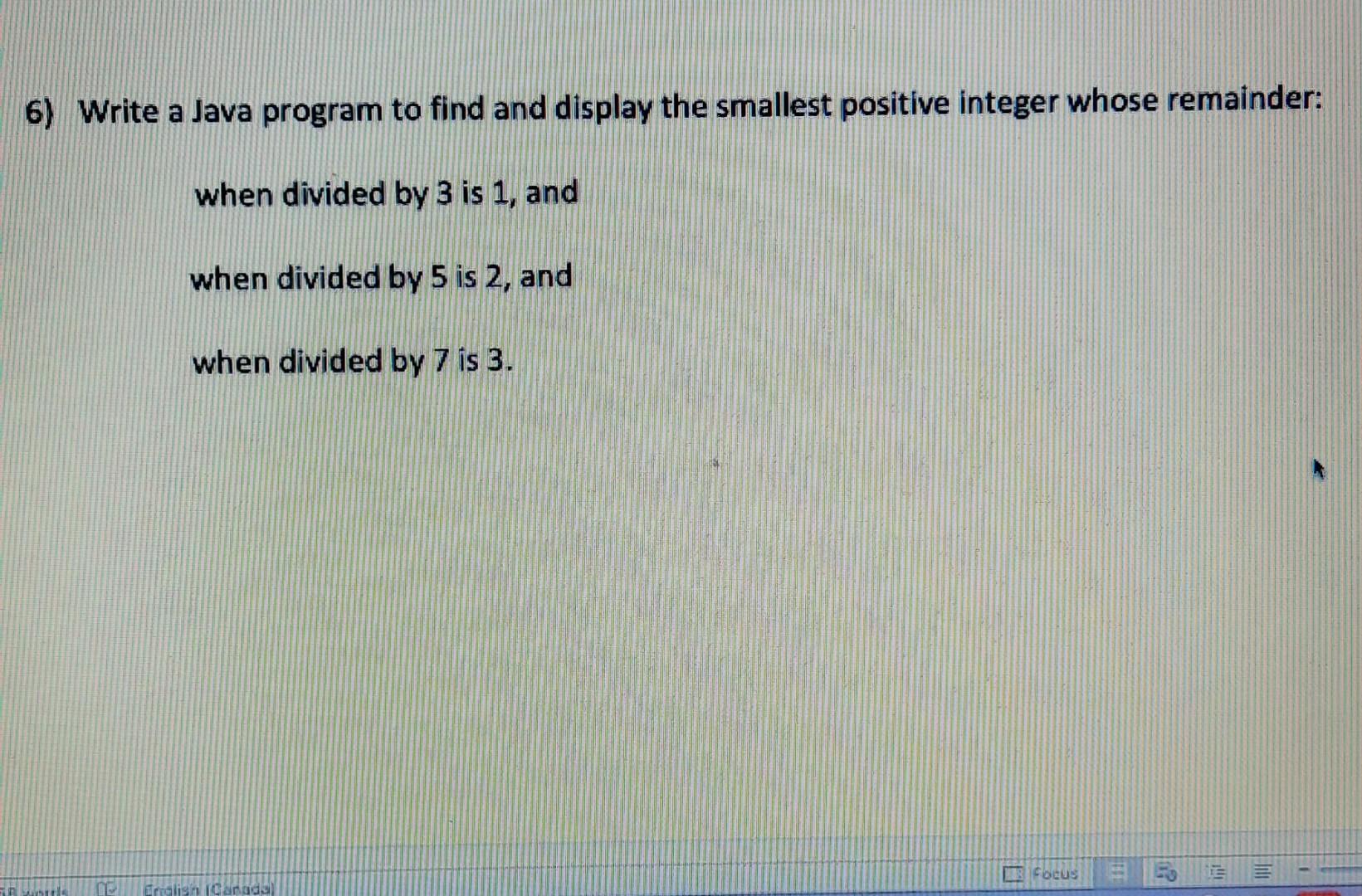  java program 6) Write a Java program to find and display