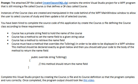  Here is the code provided in the zip folder using System;