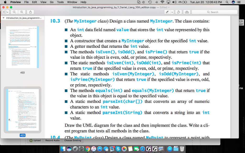  public class Exercise10_3_addClass { public static void main(String[] args) { MyInteger