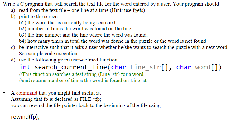 word search game for this problem. The file DataFile.txt contains a word