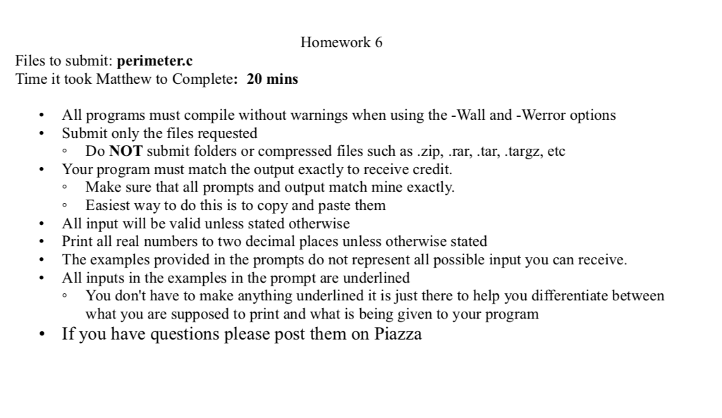 The program needts to be in C and needs to output the