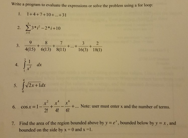  using c++ Write a program to evaluate the expressions or solve