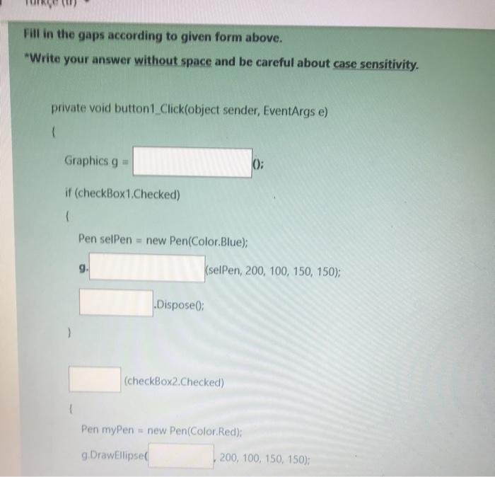 in the gans according to given forma Fill in the gaps according