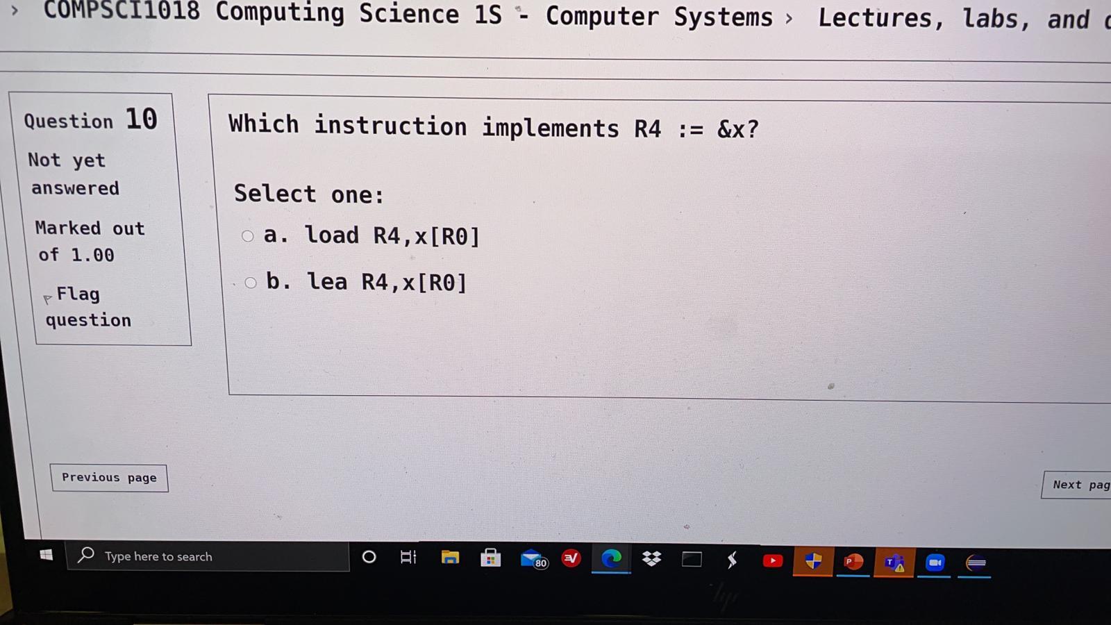  > COMPSCI1018 Computing Science 15 - Computer Systems > Lectures, labs,