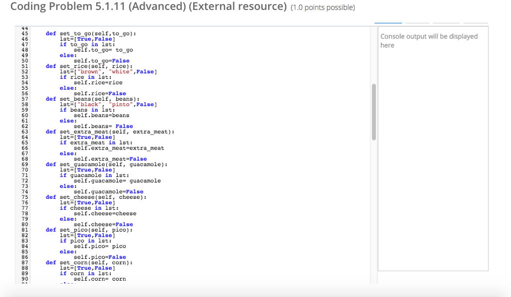 displayed 2We ve given you three additional classes named "Meat" 3 "Rice"