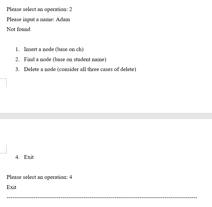 be equals to A. If the student's name is Lee then ch
