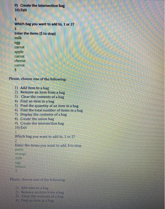 you want to design a class to store the contents of grocery