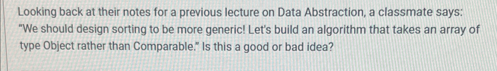  Looking back at their notes for a previous lecture on Data