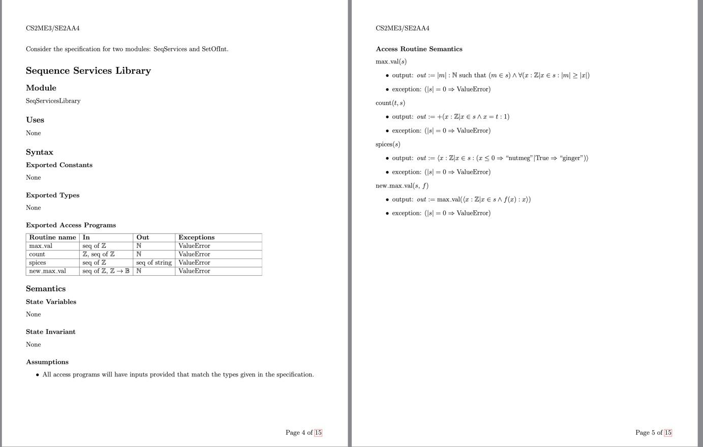  write in python CS2ME3/SE2AA4 CS2ME3/SE2AA4 Consider the specification for two modules: