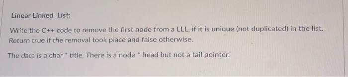 Needs to be recursively done Linear Linked List: Write the C++ code