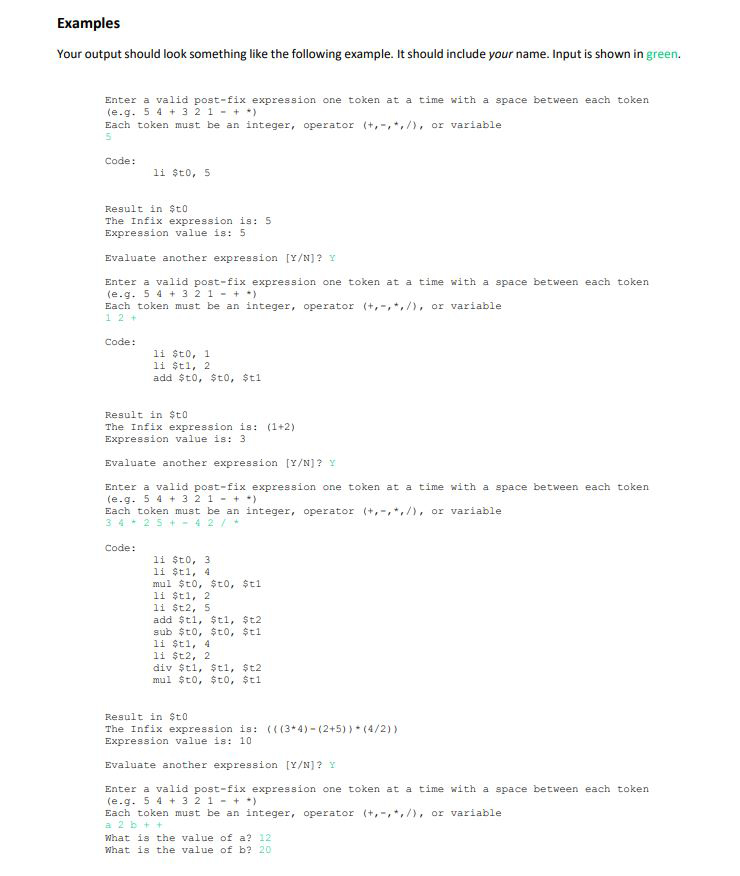 Expression Tree Evaluate the expression . Generate code for the expression All