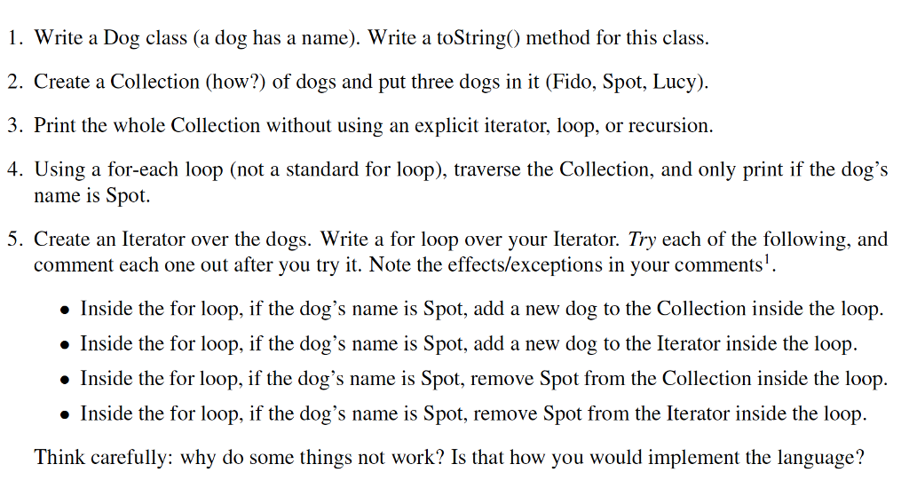  Write a Dog class (a dog has a name). Write a