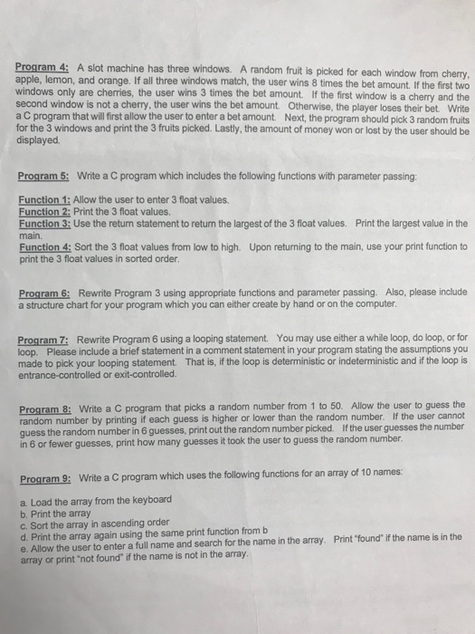  Do program 7 using C++ , using printf and scanf .