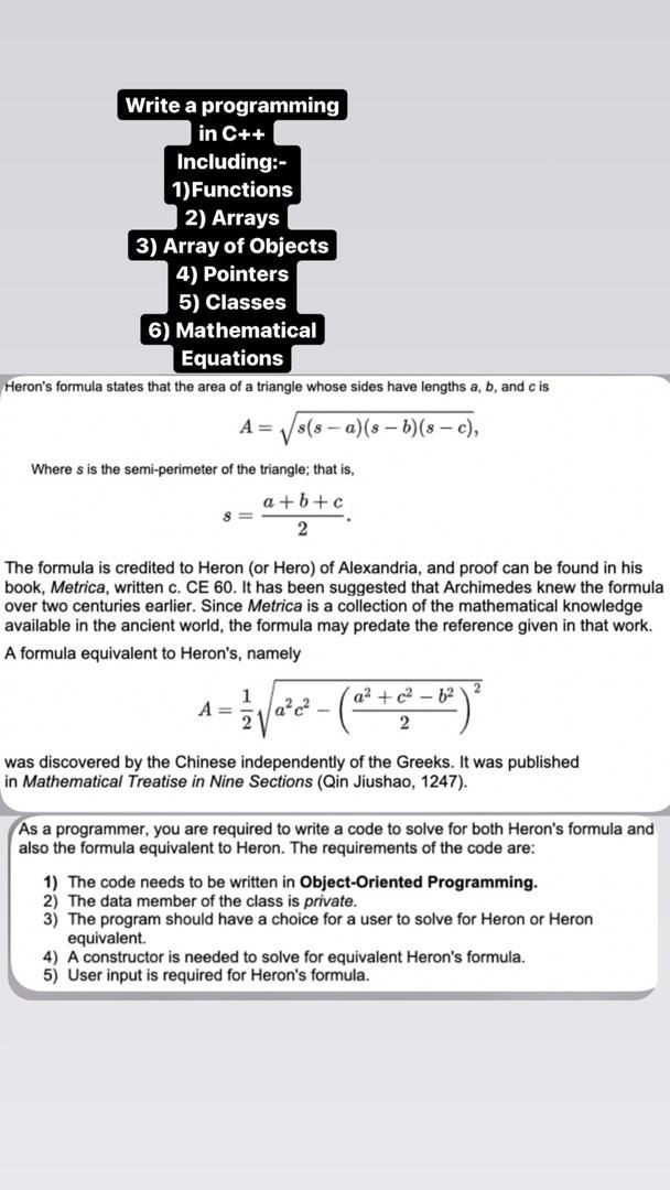  Write a programming in C++ Including:- 1) Functions 2) Arrays 3)