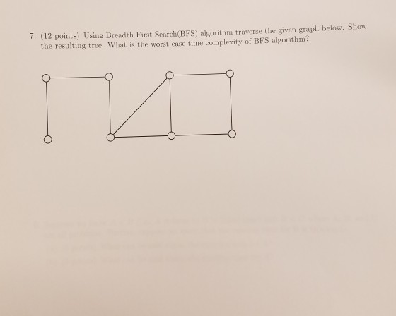  Using Breadth First Search (BFS) algorithm traverse the given graph below.