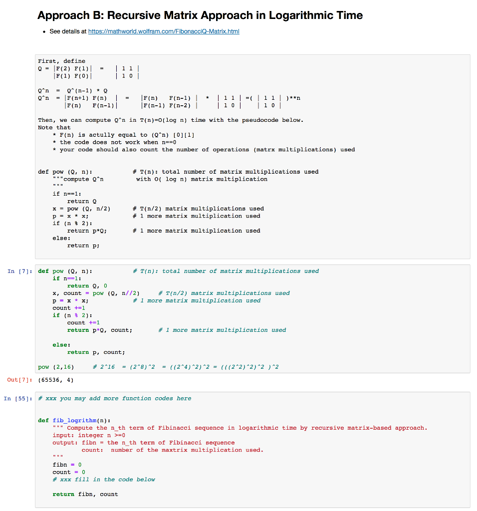 Python: Fill your codes at the places marked xxx. Approach B: Recursive