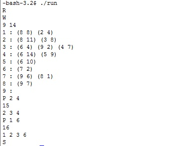 program stops. On reading R, the program reads in an edge weighted