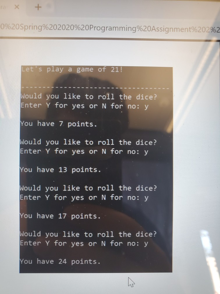 round of the game is performed as an iteration of a loop