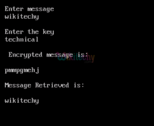 Write helpful comments for the following code: use Vigenere cipher tech to