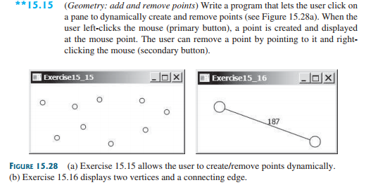  JAVA program **15.15 (Geometry: add and remove points) Write a program