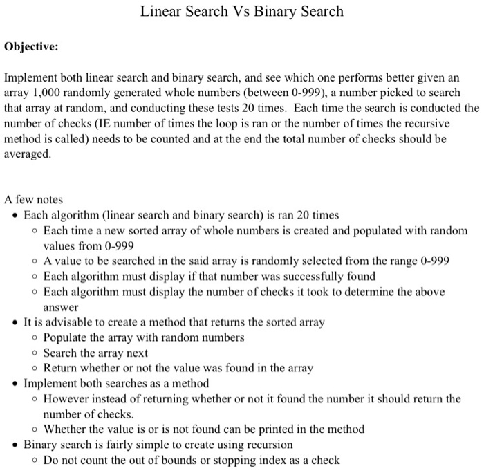 In Dr Java! Need help ASAP! Linear Search Vs Binary Search