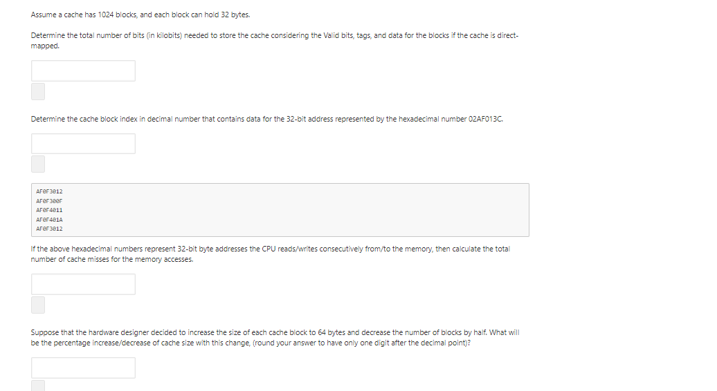 Topic : Computer Architecture - caching I do not need detailed work