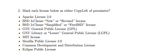 licenses and permissive licenses Cite your sources