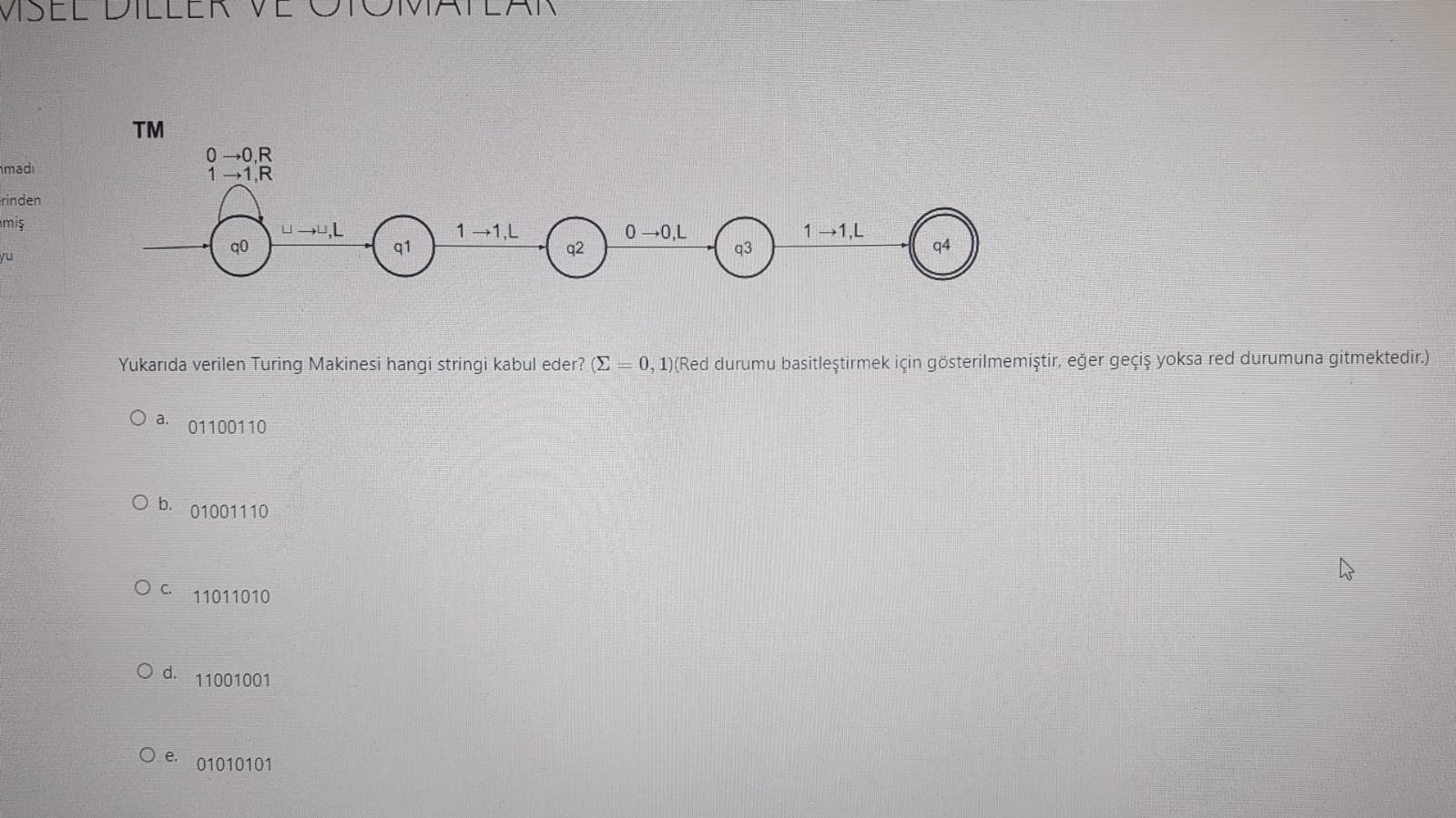 what string given turing machine accepts (qrejects is not demonstrated to simplify