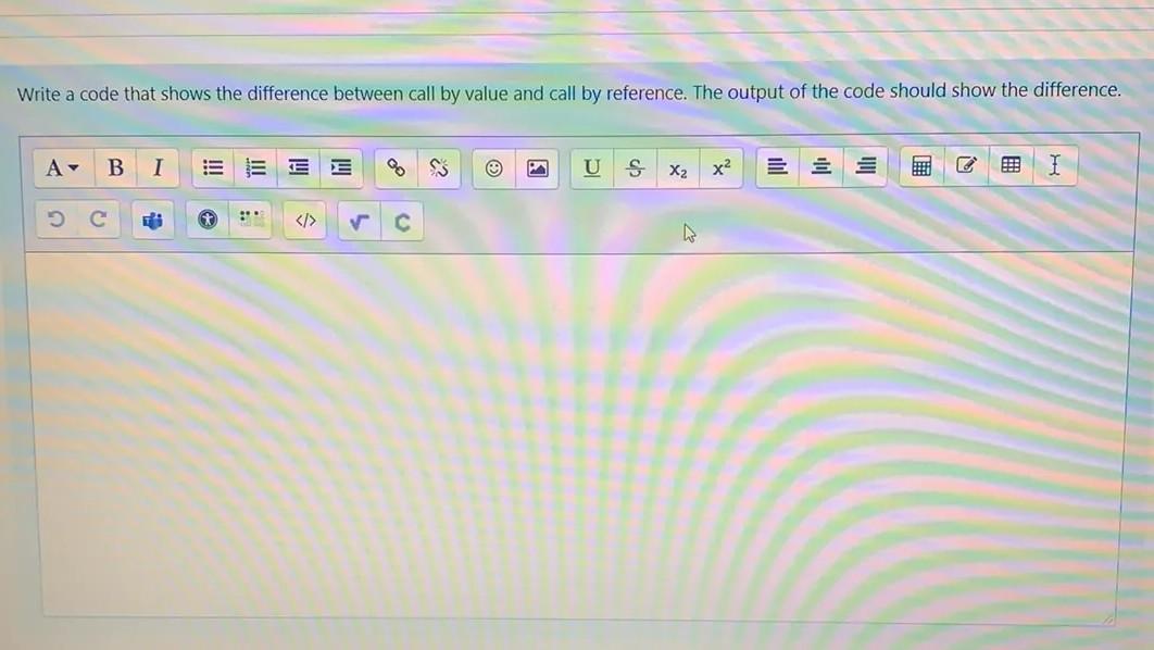  Write a code that shows the difference between call by value
